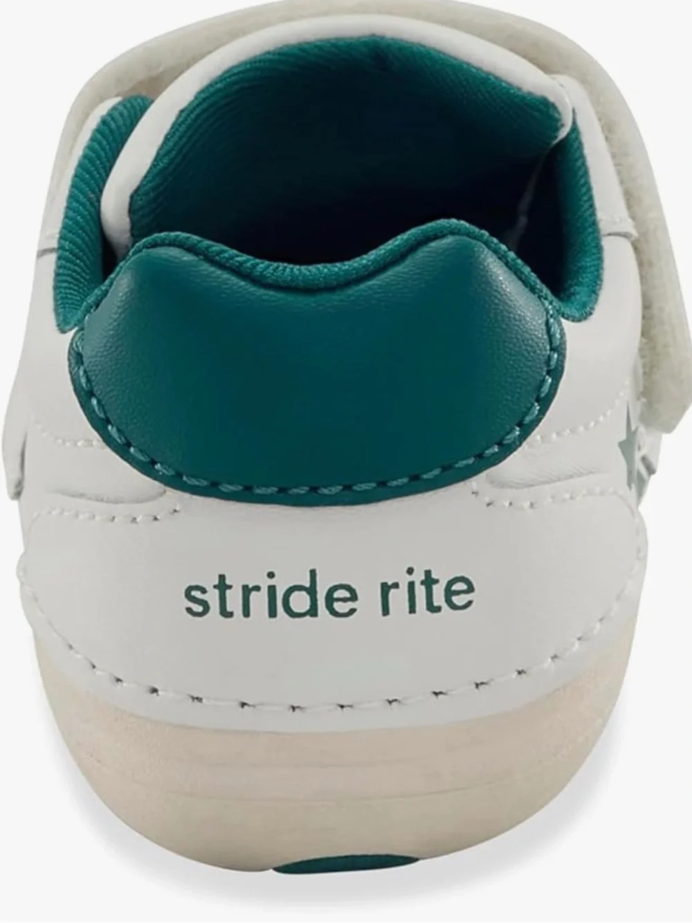 Stride Rite White & Teal Star Velcro Toddler Sneaker - Picture 2 of 12